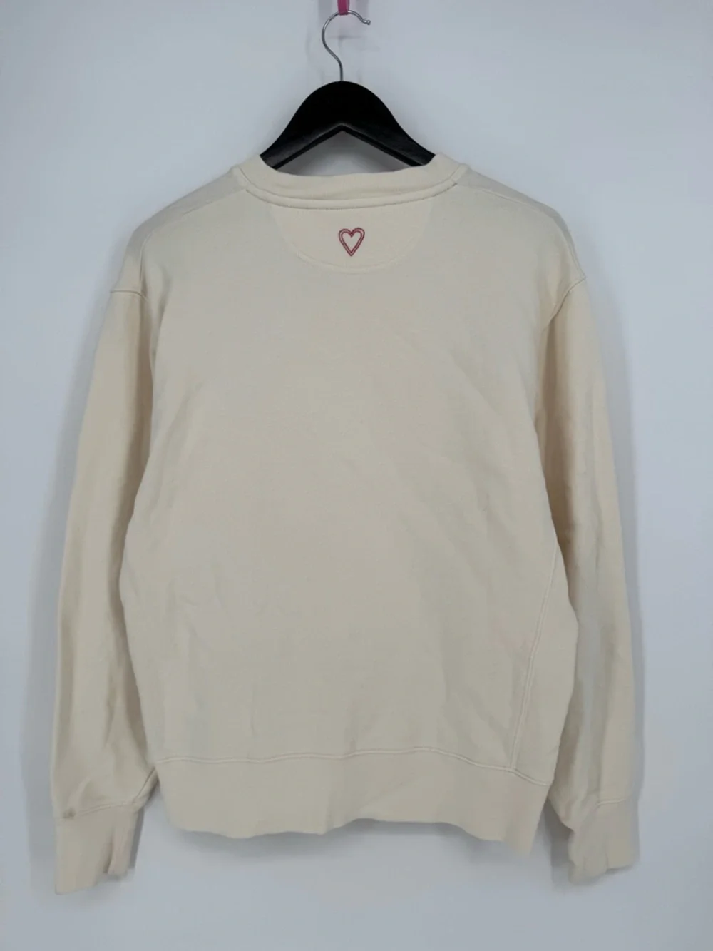 Tory Burch Sport French Terry Varsity Crewneck Sweatshirt LOVE White Medium - Picture 5 of 12